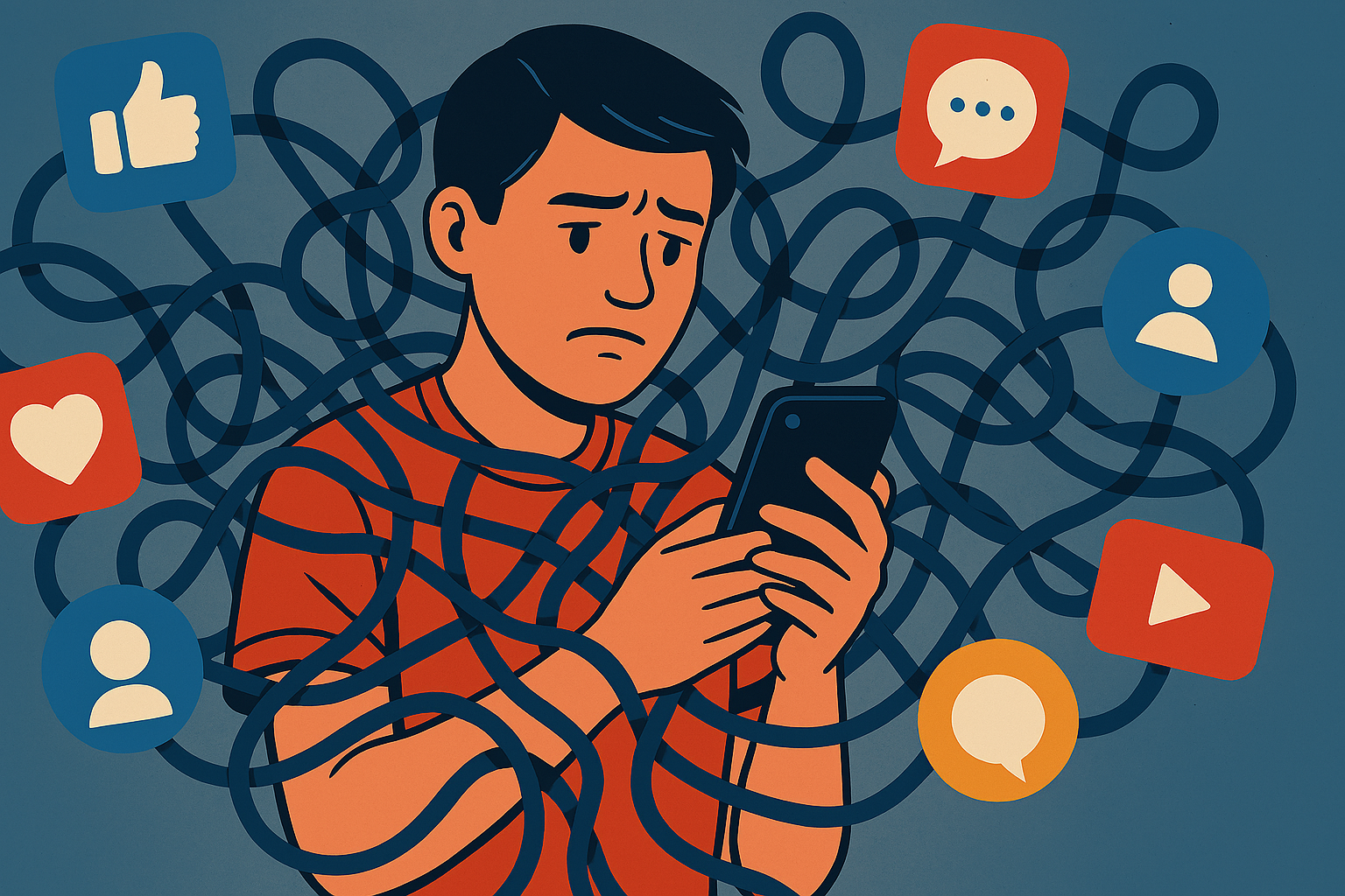 jeune homme et réseaux sociaux