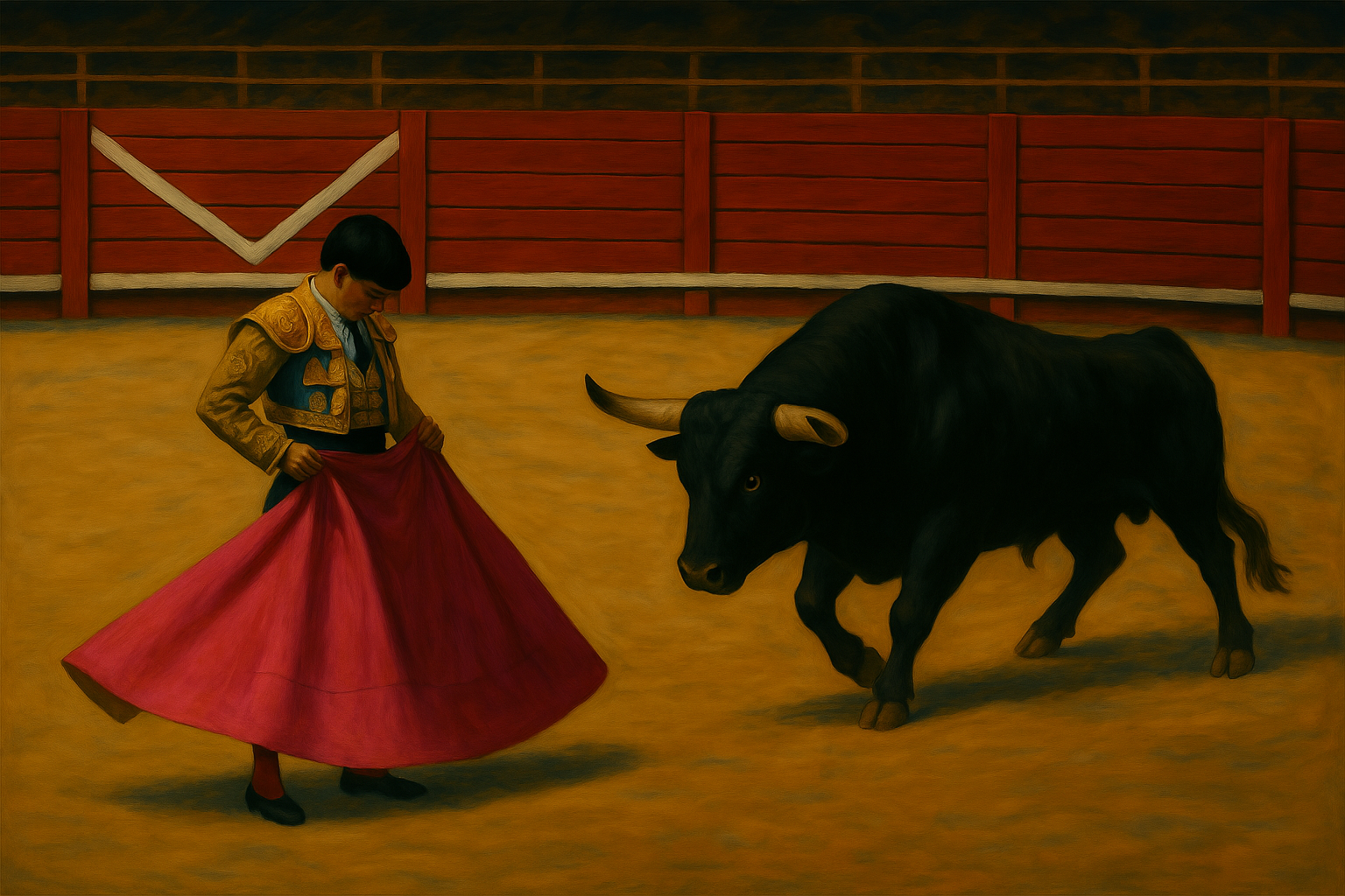 Torero affrontant taureau